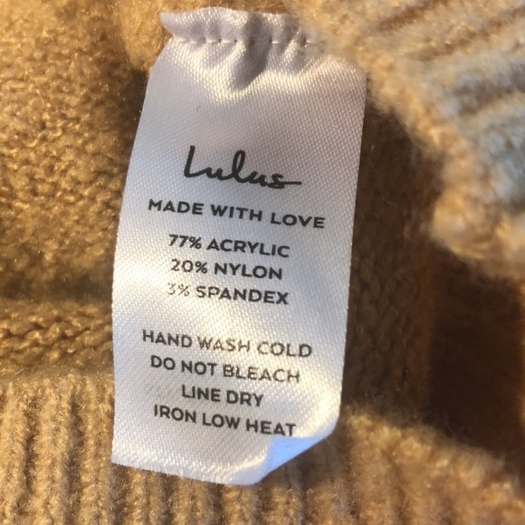 Lulus Falling for Fall Beige and Black Color Block Sweater Dress M Cable Knit - Picture 9 of 10